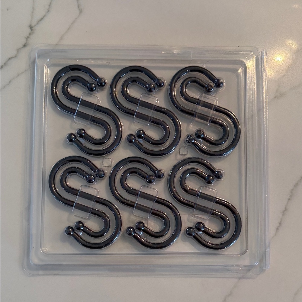 Set of 12 Black S-Hook Clips